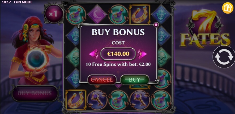 Compra de bonos en 7 Fates Tragamonedas